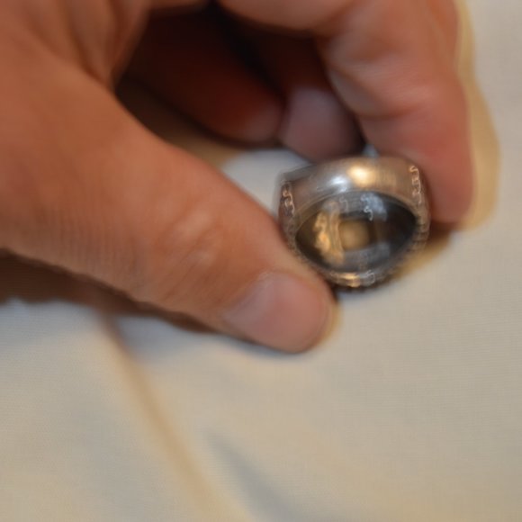 Carol Pollack Designer Ring Silver CP ring Men's stone ring by Carol Pollock - Picture 6 of 6